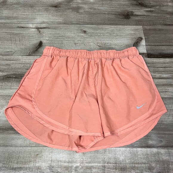 Nike Athletic Dri-FIt Mid Rise Lined Running Shorts Salmon Women’s Size L - Picture 1 of 8